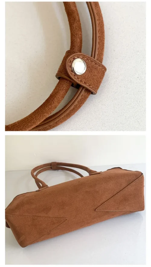 Vintage Underarm Bags Female – Stylish Faux Suede Baguette Bag|Frosted Leather Large Capacity |Design Stick Bag