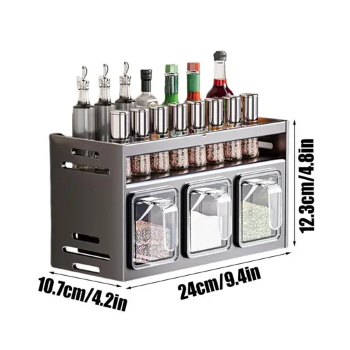 Kitchen Seasoning Organizer Wall Mount | Stocked Storage Rack|Seasoning Storage Large Capacity