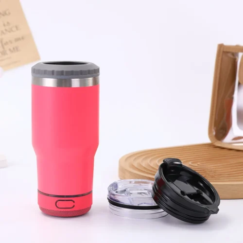 14oz Stainless Steel Portable Cup with Bluetooth Speaker – Stylish and Functional| Waterproof Car Cup|Vaso con Bocinas