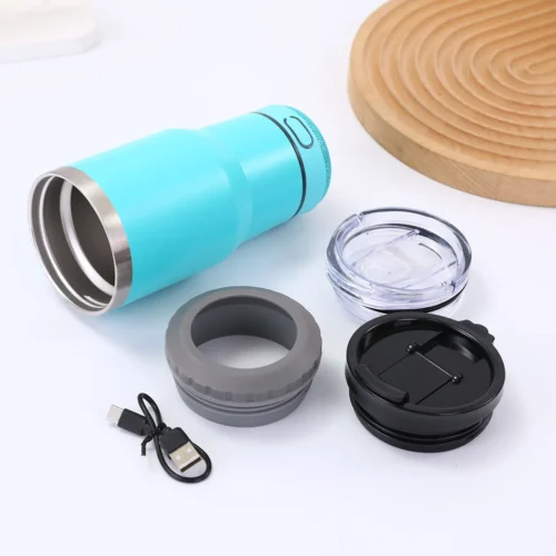 14oz Stainless Steel Portable Cup with Bluetooth Speaker – Stylish and Functional| Waterproof Car Cup|Vaso con Bocinas