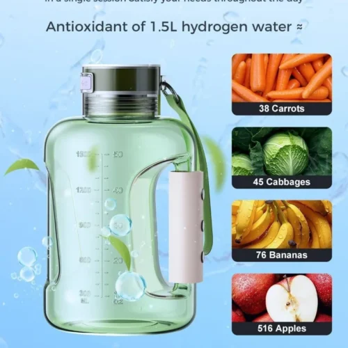 Hydrogen Water Bottle 1.5L – Durable and High-Capacity|Portable Sports Water Bottle|Rich Molecular Hydrogen Water Generator