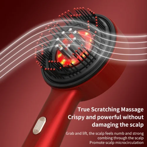 Electric Vibration Massage Comb Red Light Therapy Hair Growth Massage Scalp Brush Anti Hair Loss Liquid Oil Applicator Hair Care