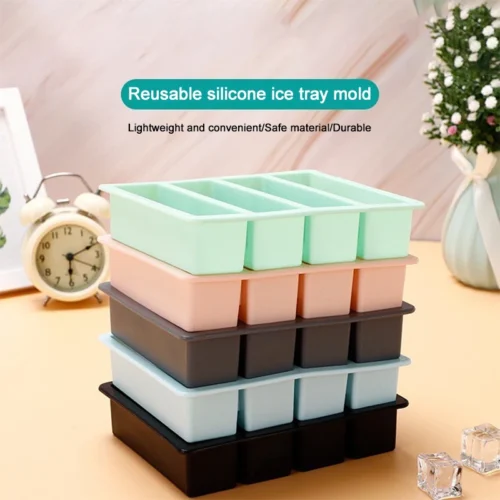 4 Cubes Tray Food Freezing Molds – Durable, Non-Toxic, and Eco-Friendly 4 Cubes Tray Food Freezing Molds