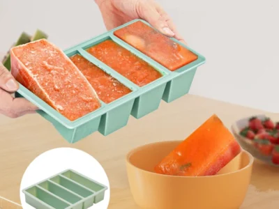 Silicone Freezing Molds with Airtight Lid – Perfect for Meal Prep |Silicone Freezer Trays Extra Large Soup |4 Cubes Freezing Molds