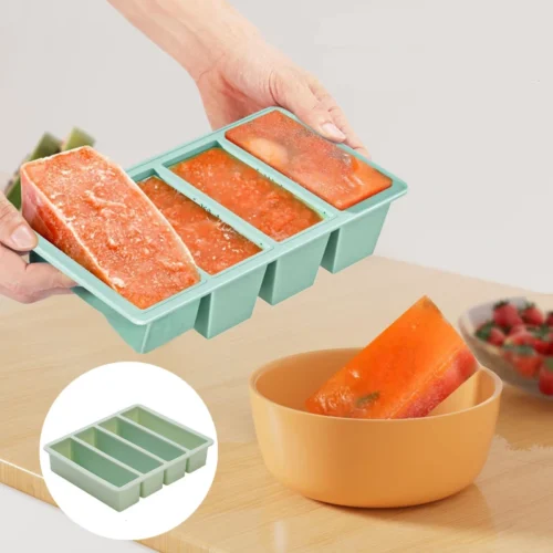 Silicone Freezing Molds with Airtight Lid – Perfect for Meal Prep |Silicone Freezer Trays Extra Large Soup |4 Cubes Freezing Molds