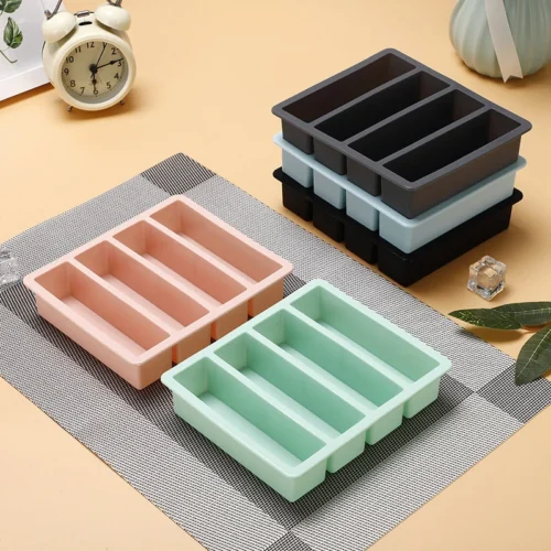 Long Strip Silicone 4 Grid – Durable, Non-Toxic, and Eco-Friendly|6 Colors Non-toxic Durable Long Strip Silicone 4 Grid Silicone Mold