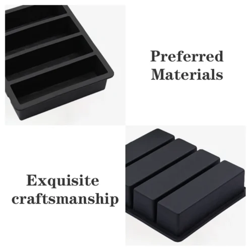 Long Strip Silicone 4 Grid – Durable, Non-Toxic, and Eco-Friendly|6 Colors Non-toxic Durable Long Strip Silicone 4 Grid Silicone Mold