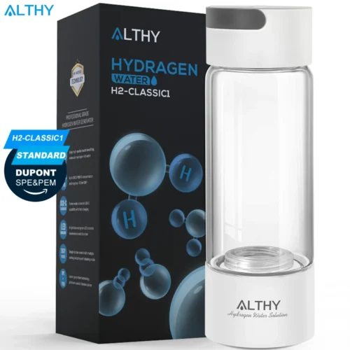 ALTHY Hydrogen Rich Water Generator Bottle – Advanced Ionizer Technology - Dual Chamber Maker Ionizer - H2 Inhalation Device