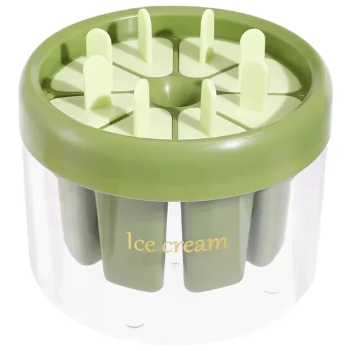 1pcGreen/Orange Plastics Ice Cream Mold – Durable Kitchen Tool for DIY Treats| DIY Dessert Popsicle Moulds Tray Cube Maker Homemade Tools - Image 2