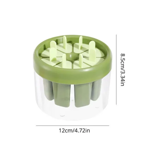 1pcGreen/Orange Plastics Ice Cream Mold – Durable Kitchen Tool for DIY Treats| DIY Dessert Popsicle Moulds Tray Cube Maker Homemade Tools