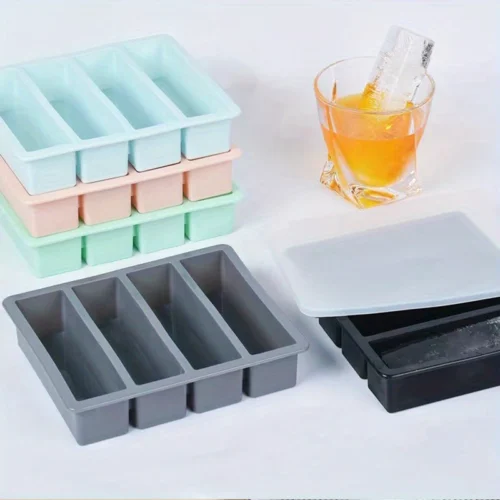 Long Strip Silicone 4 Grid – Durable, Non-Toxic, and Eco-Friendly|6 Colors Non-toxic Durable Long Strip Silicone 4 Grid Silicone Mold