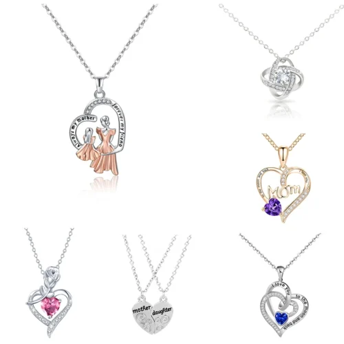 Eternal Rose Gift Box with Heart Necklace, “I Love You to the Moon and Back”