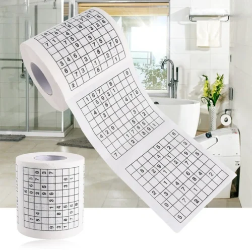 Printed Funny Birthday Toilet Paper – 3-Layer Novelty Gag Gift, Sudoku Prank Roll for Party Fun
