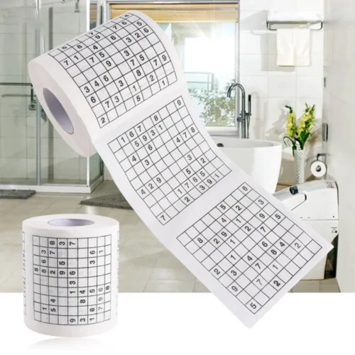 Printed Funny Birthday Toilet Paper – 3-Layer Novelty Gag Gift, Sudoku Prank Roll for Party Fun