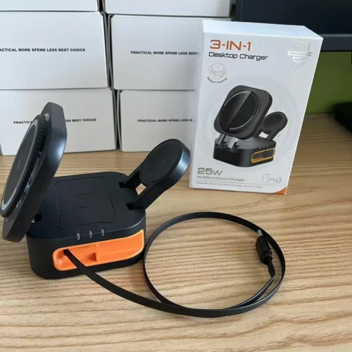 3 In 1 Magnetic Wireless Charger – Fast and Multifunctional |For iPhone 16 15 Samsung S24 S23 Apple Watch Foldable|Fast Charging Dock Station Holder