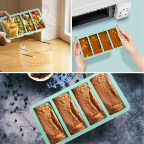Giant Storage For Food Meal – Silicone Freezing Molds with Airtight Lid| Silicone 4-Link |Silicone Square