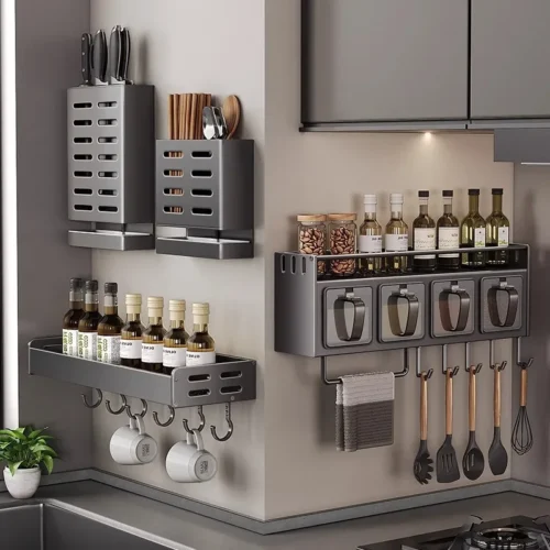 Storage Organizer | Metal Kitchen Shelves & Spice Racks |Stainless Steel Kitchen Organizer