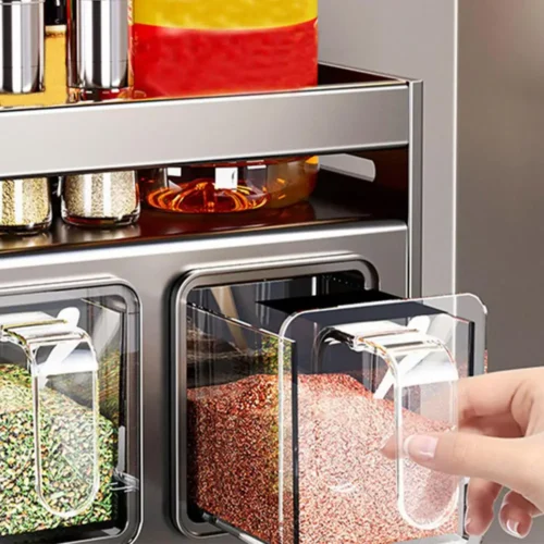 Kitchen Seasoning Organizer Wall Mount | Stocked Storage Rack|Seasoning Storage Large Capacity