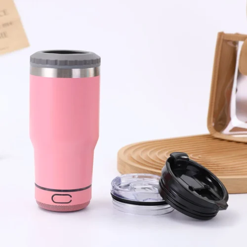 14oz Stainless Steel Portable Cup with Bluetooth Speaker – Stylish and Functional| Waterproof Car Cup|Vaso con Bocinas