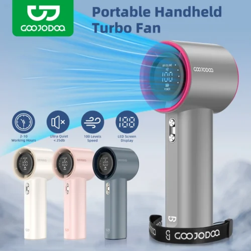 Strong Wind Handheld Electric Fan – Powerful, Portable, and Stylish |Adjustable Turbo Portable Outdoor Handheld