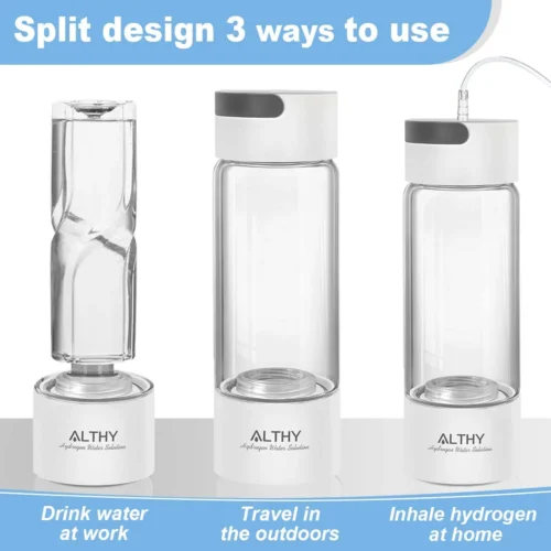 ALTHY Hydrogen Rich Water Generator Bottle – Advanced Ionizer Technology - Dual Chamber Maker Ionizer - H2 Inhalation Device